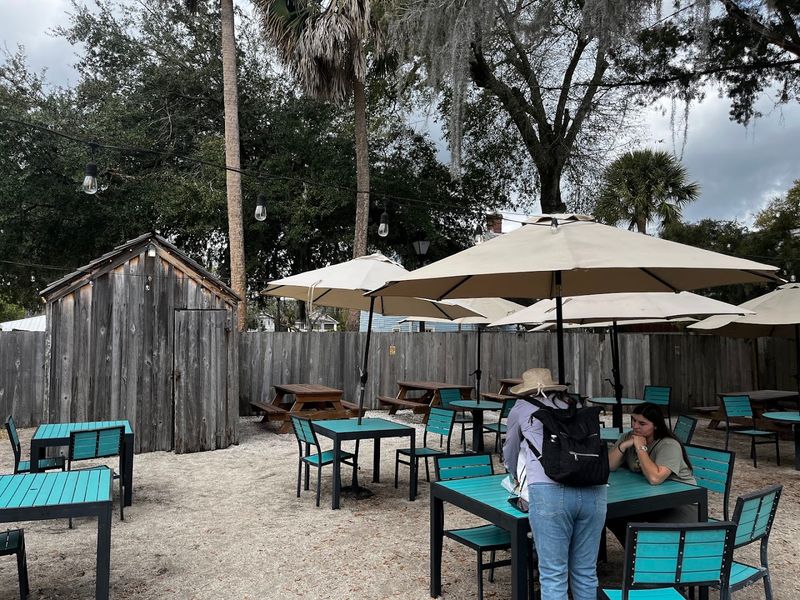 Outdoor Seating Under Cypress Trees — A Truly Florida Experience