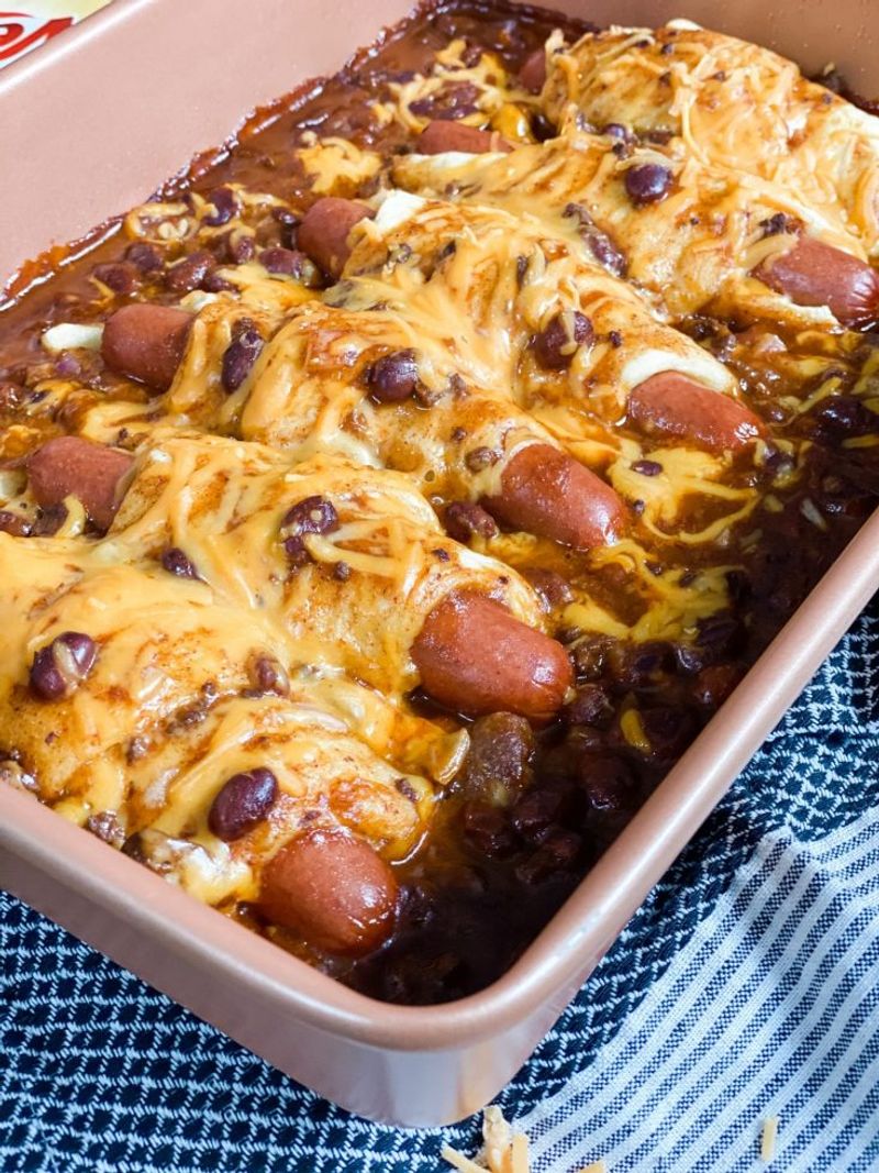 Hot dog casserole