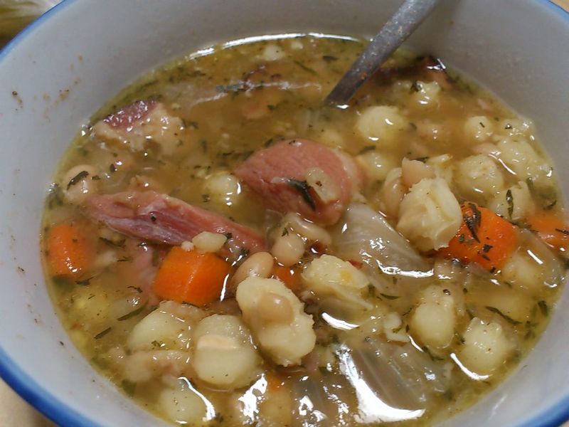 Ham bone bean soup