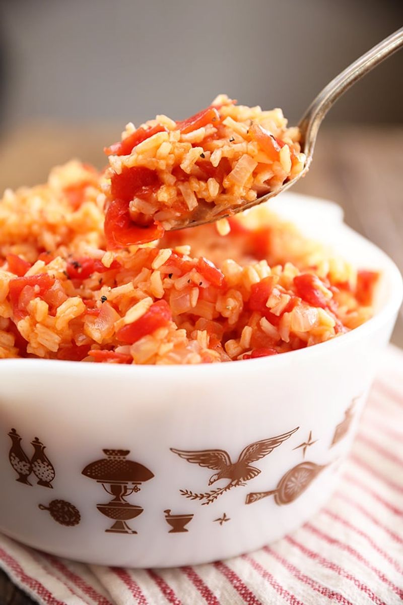 Rice with stewed tomatoes