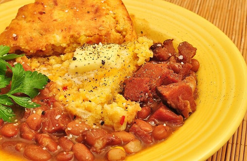 Cornbread and beans