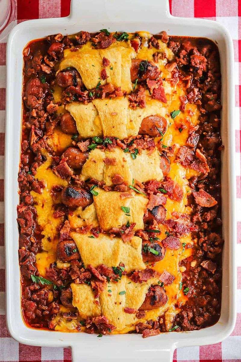 Hot dog casserole