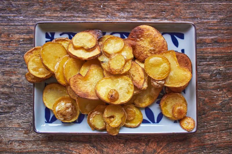 Fried leftover potatoes