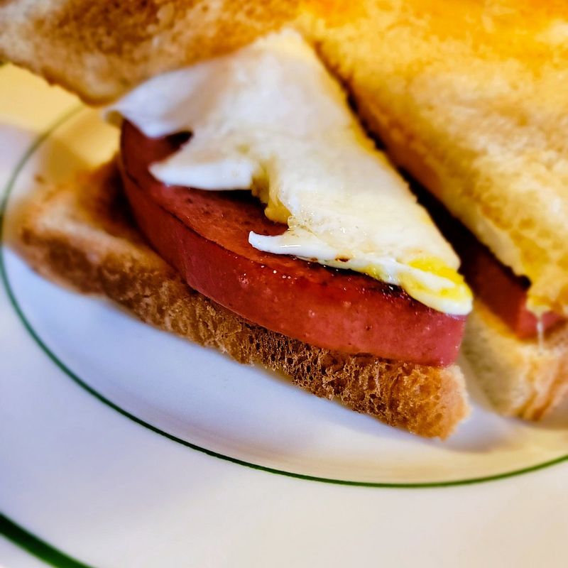 Fried bologna sandwich