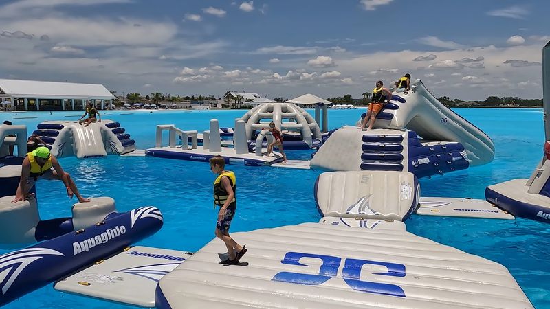 Floating Obstacle Course Action