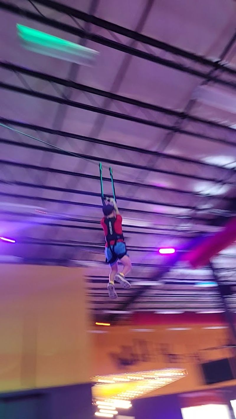 Zip Line Thrills Right Inside the Building