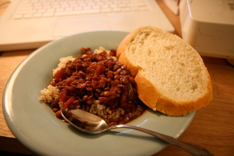 Chili and bread