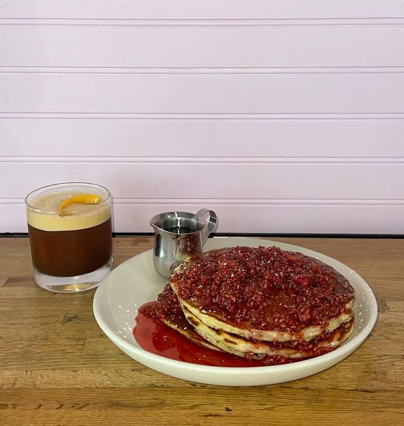 Fluffy Pancakes With Seasonal Blueberry Compote