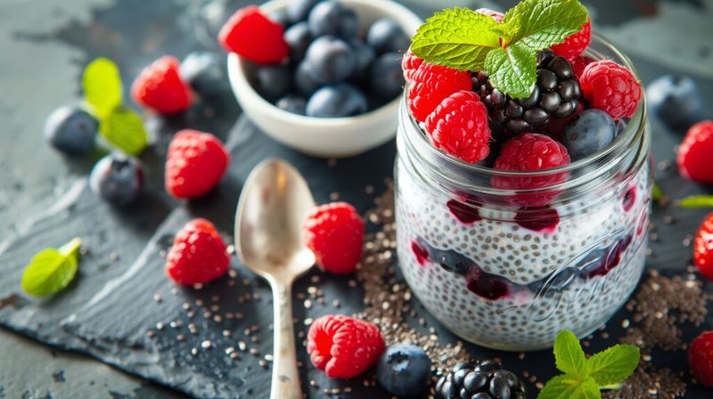 Chia pudding with berries