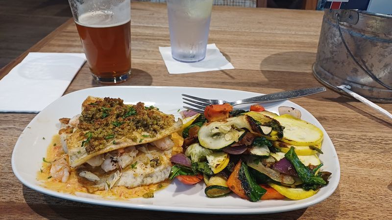 Crab-Baked Grouper with Fresh Vegetables