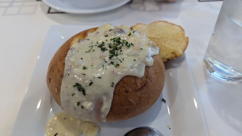 Clam Chowder in a Bread Bowl That Steals the Show