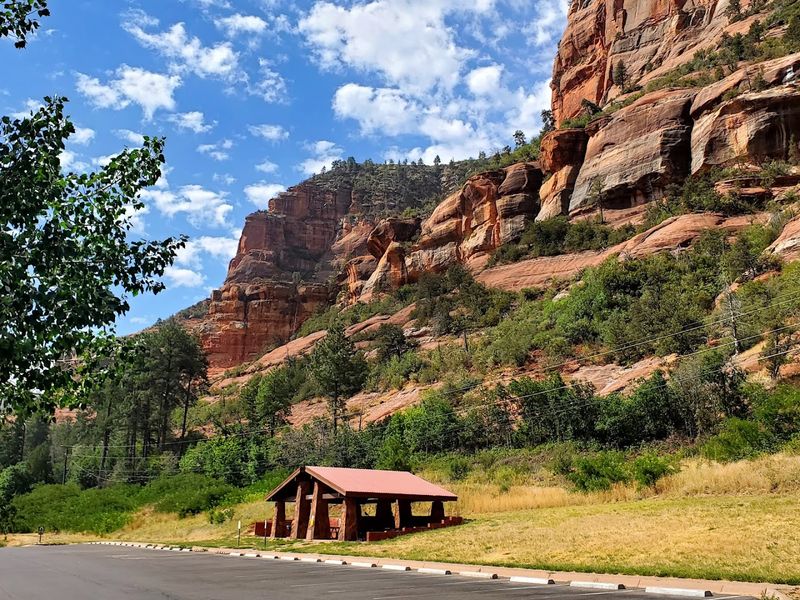 Picnic areas with canyon views