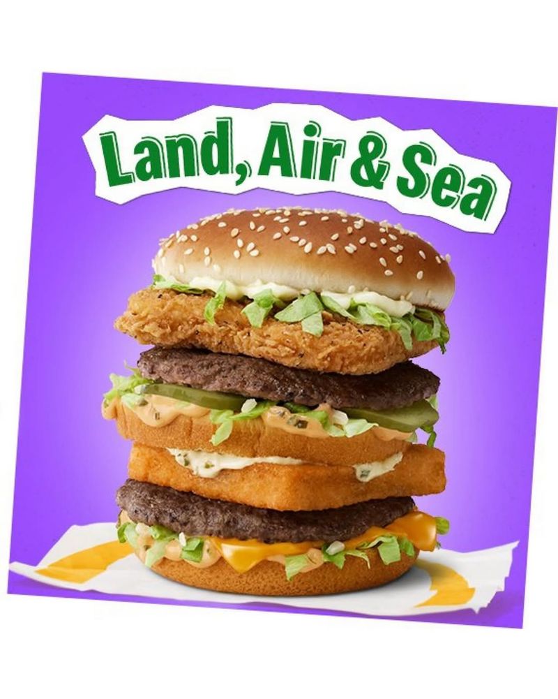 Top Fast Food Secret Menu Items, Ranked 3 McDonald's - Land, Sea, and Air Burger