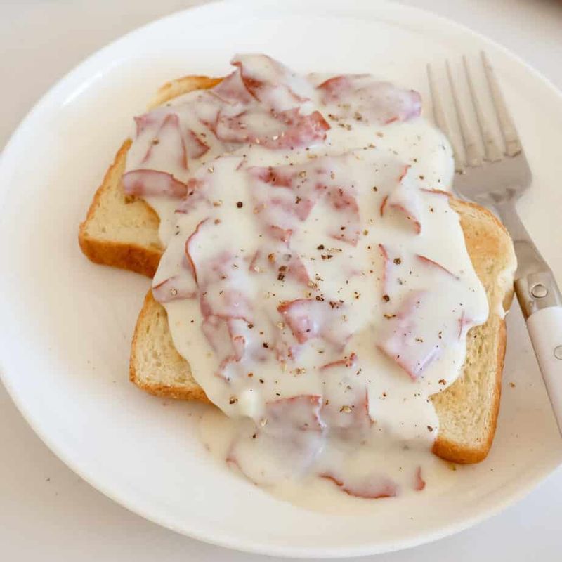 Creamed chipped beef (on toast)