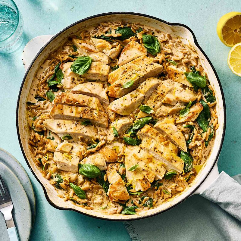 Lemon Herb Orzo with Chicken