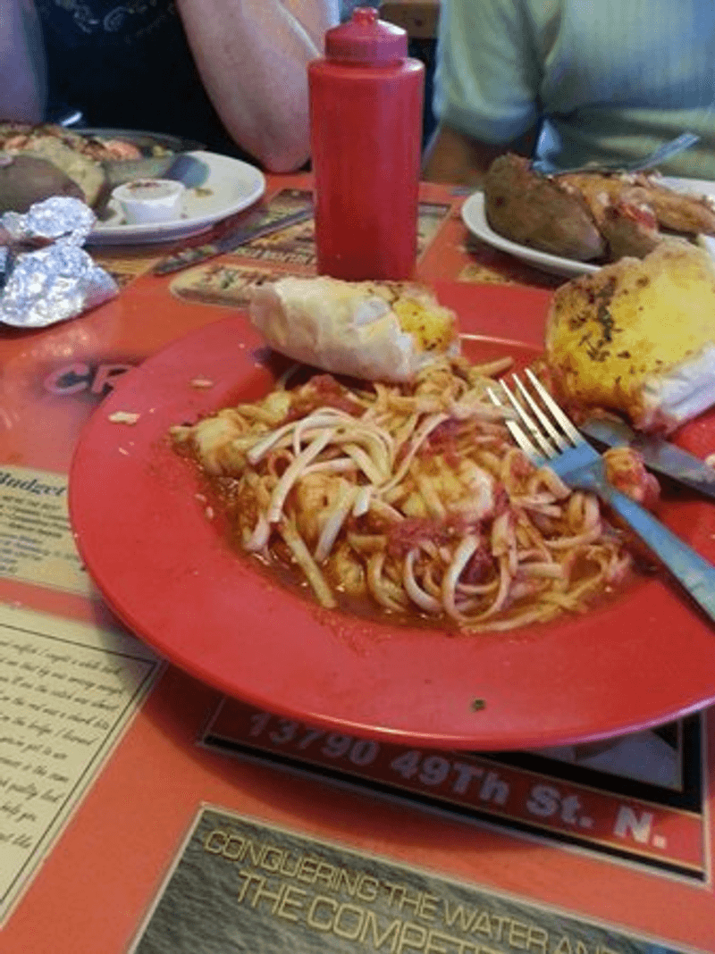 Seafood pasta with surprising comfort