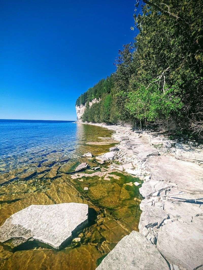 Limestone Bluffs Along the Shoreline: Nature's Own Spectacle
