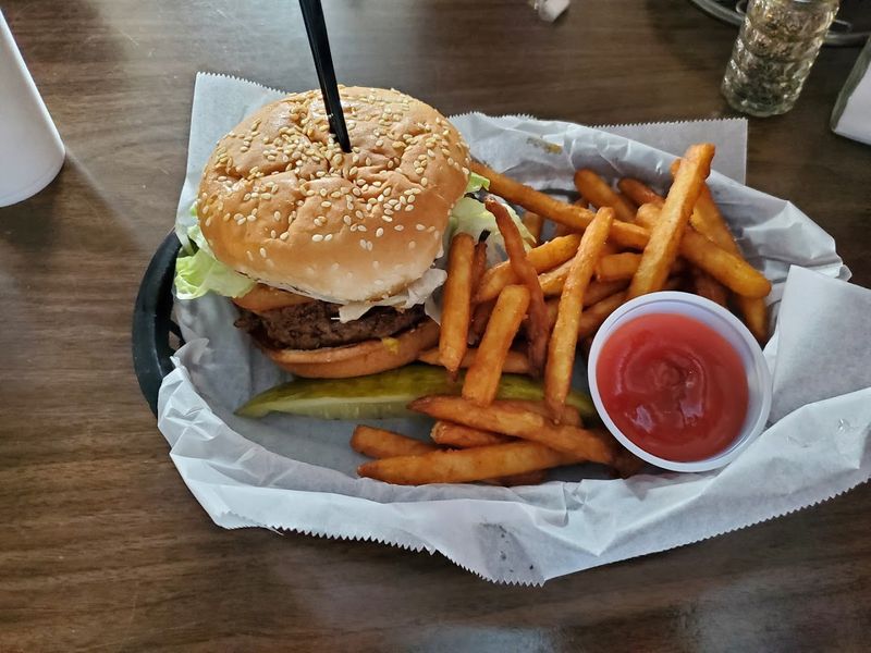 Bullseye Burger and Onion Rings