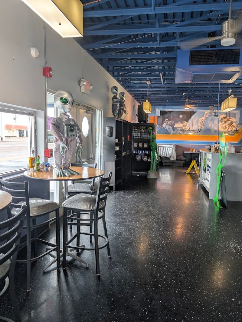 The Retro-Futuristic Decor That Sets the Mood