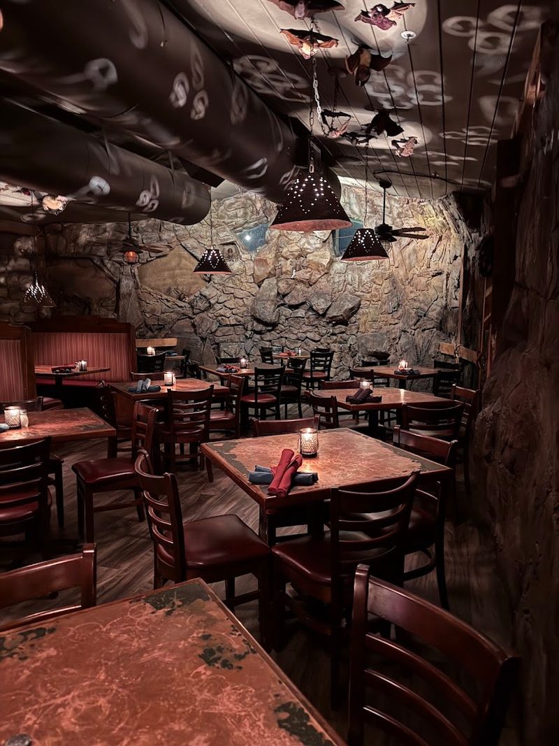 The Cave-Themed Interior That Sets the Mood