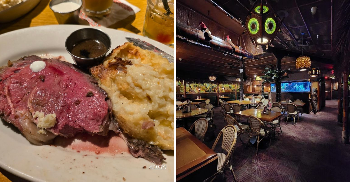 This California tiki bar serves a 20 ounce prime rib thats out of this world good