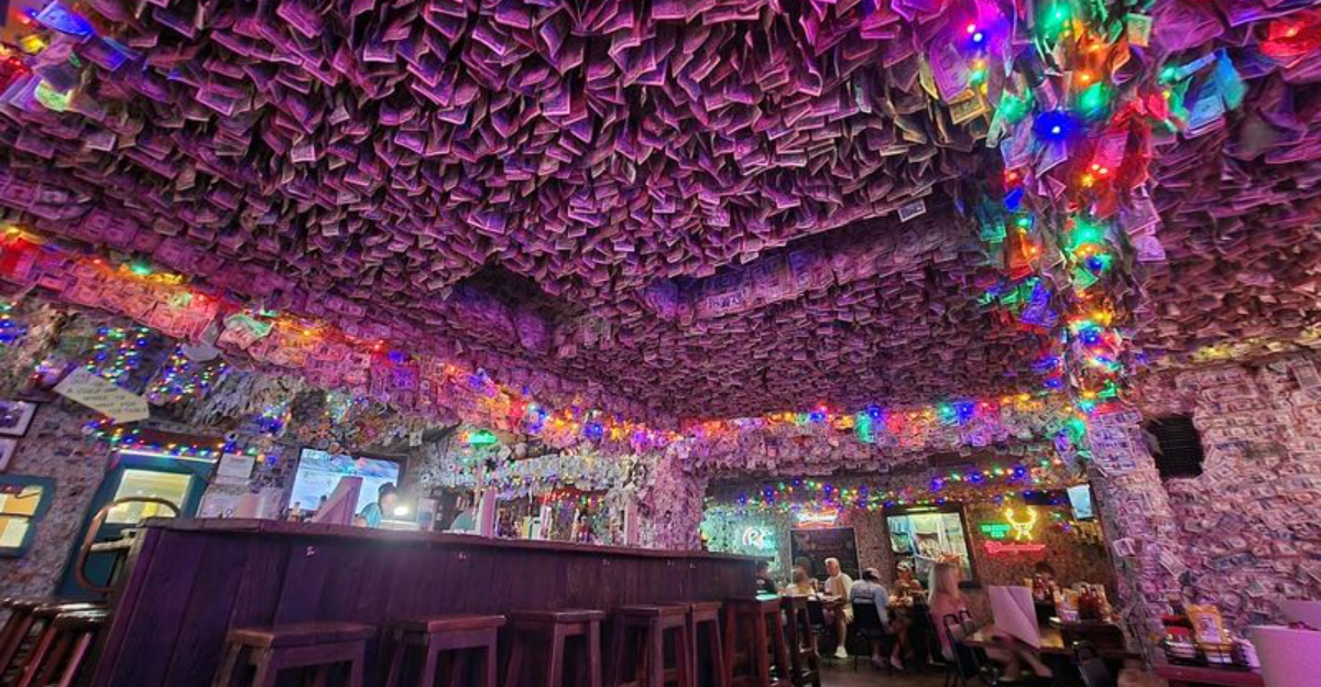 This unique Florida Keys bar is lined with dollar bills everywhere you look