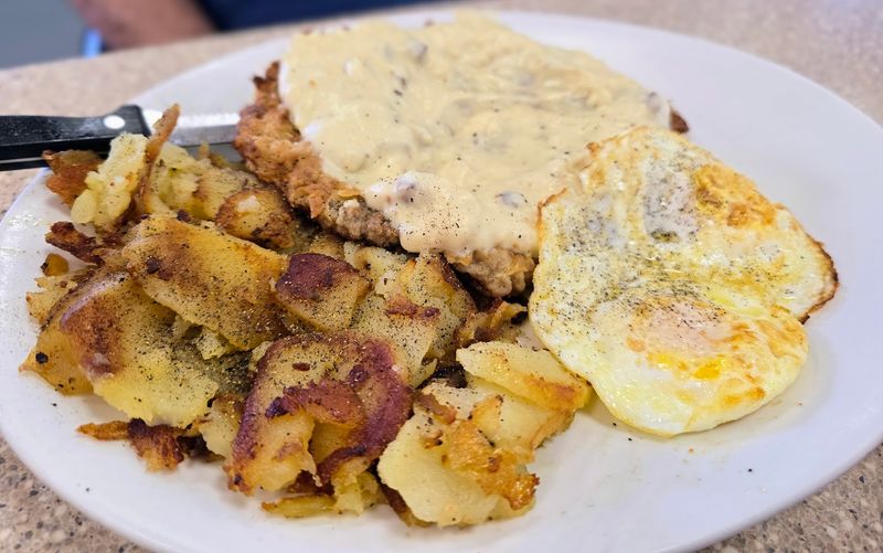 Chicken Fried Steak That Hangs Off the Plate
