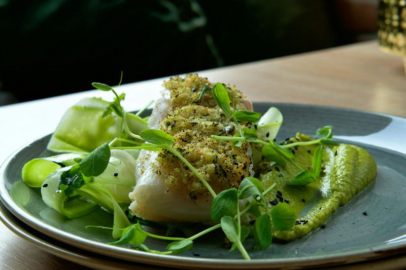 Baked cod and vegetables