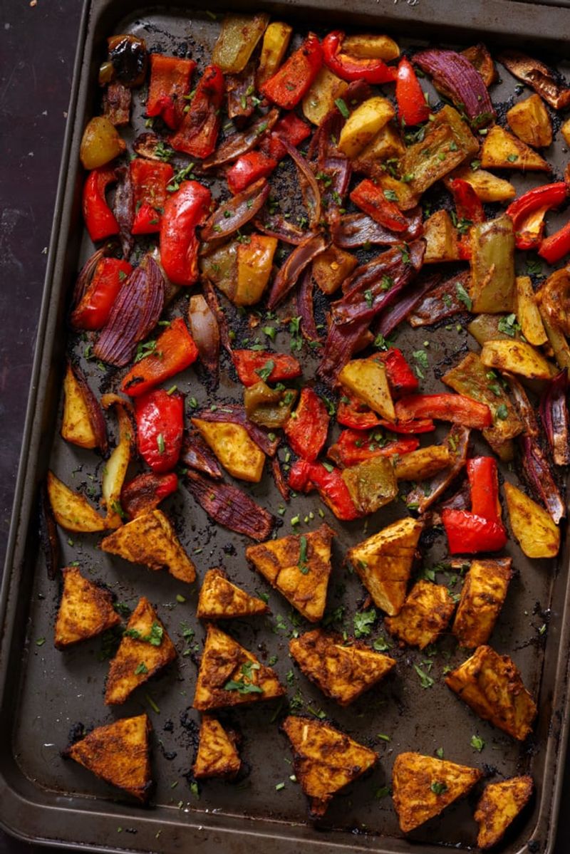 Baked tofu tray