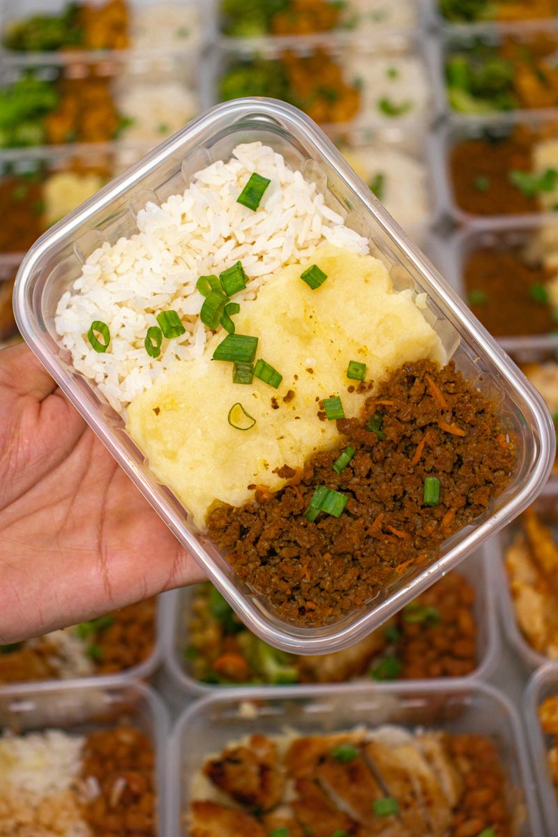 Beef and rice meal prep