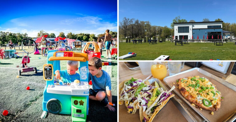 Bring the whole family to this fun-filled Michigan restaurant with its own playground out back