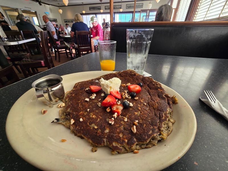 Buckwheat Pancakes With Candied Pecans and Banana Slices