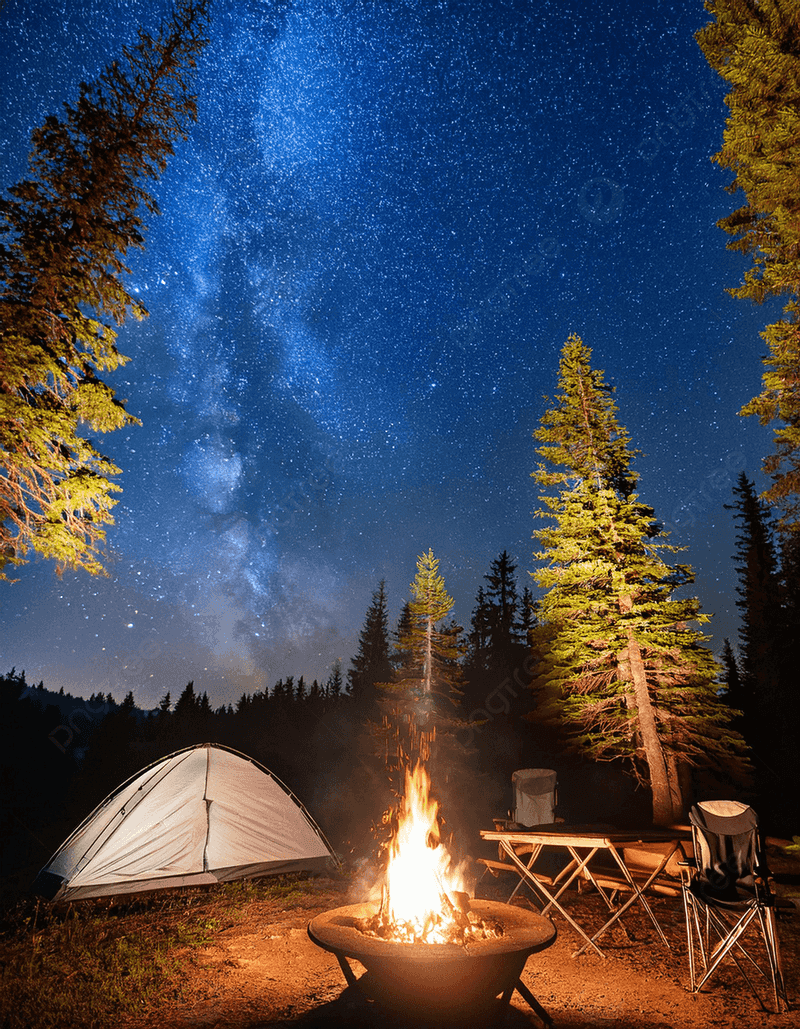 Camping Under the Stars in the Heart of the Forest