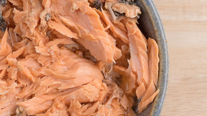 Canned salmon with bones