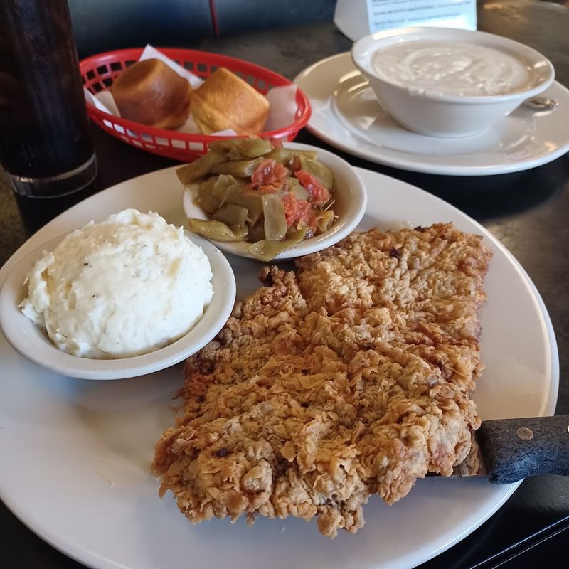 Chicken Fried Steak So Big It Barely Fits the Plate Chicken Fried Steak So Big It Barely Fits the Plate