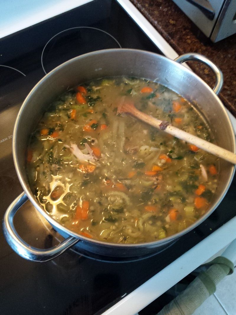 Chicken and lentil soup