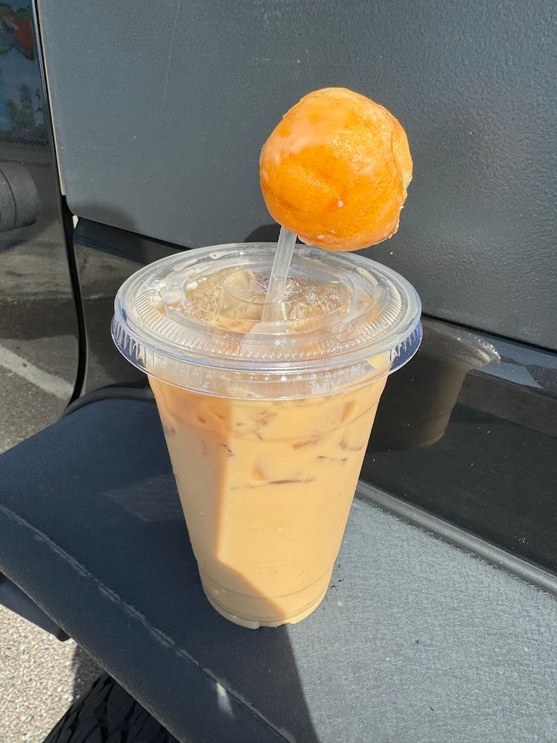 Coffee and a Donut Hole on Your Straw