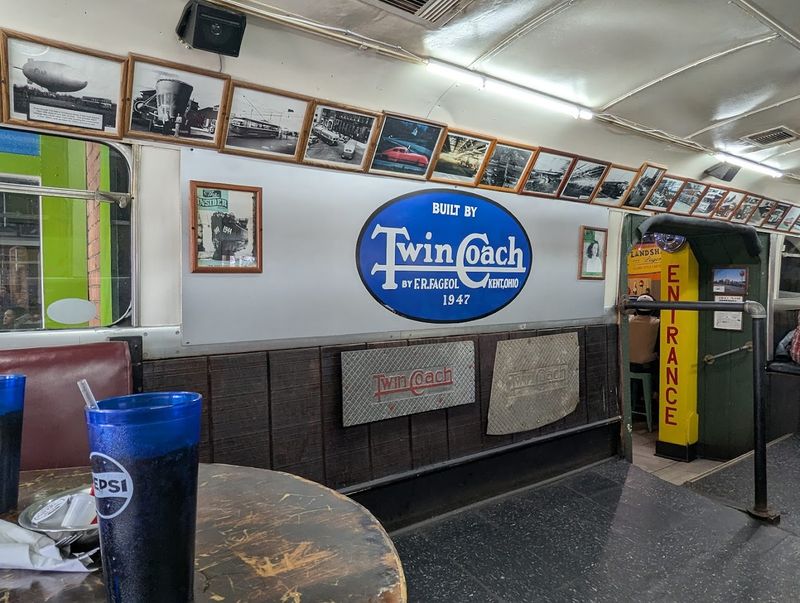 Dining Inside a Real Vintage Bus