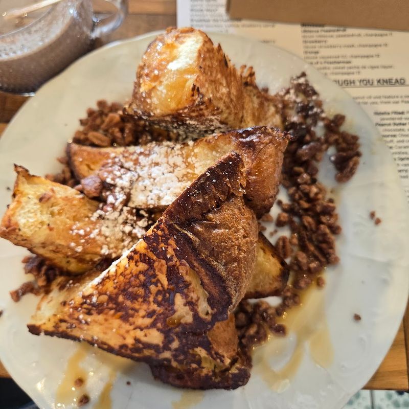 French Toast With Candied Pecans, Caramel, and Bananas