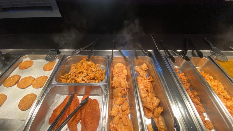 Fried Shrimp and Butterflied Shrimp on the Buffet