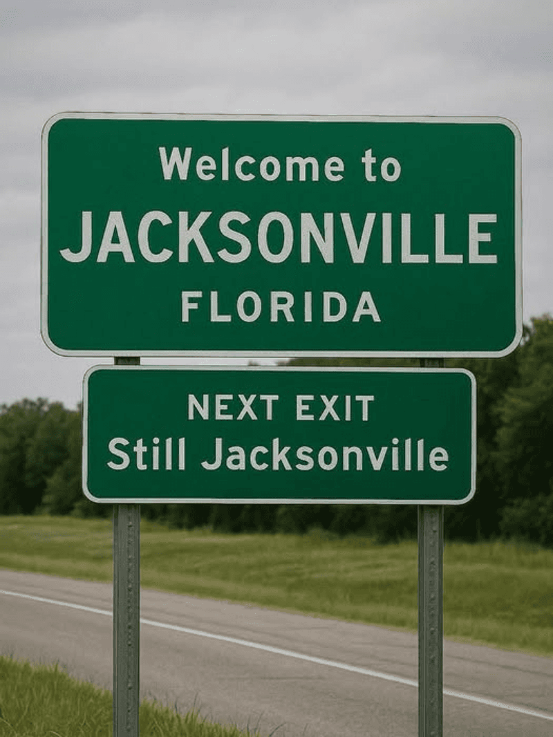 Getting to the Sign From Jacksonville