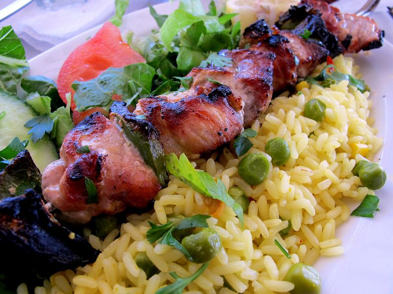Greek chicken souvlaki