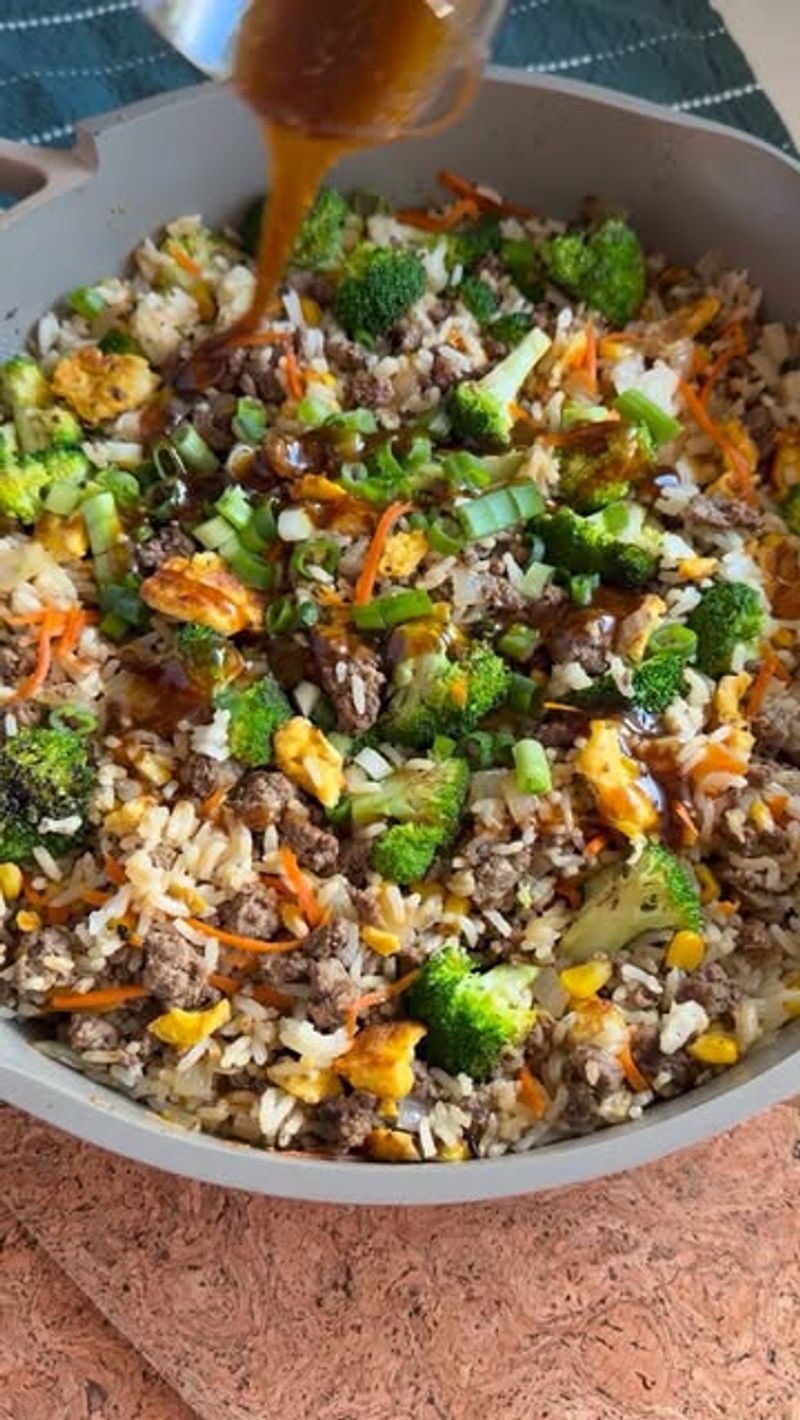 Ground beef fried rice