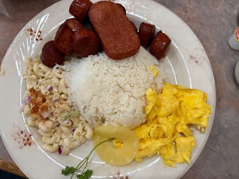 Hawaiian Breakfast Featuring Portuguese Sausage