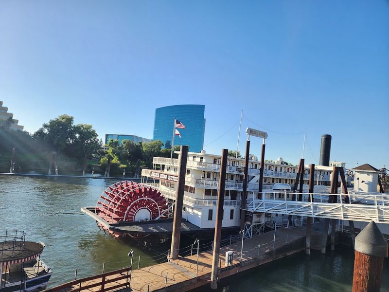 Historic Riverboats Docked Along the Banks
