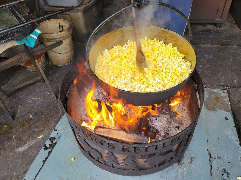 Kettle Popcorn Made Over an Open Fire