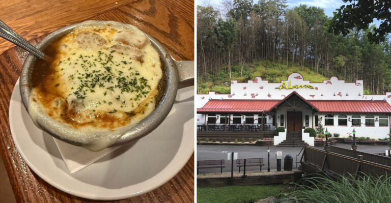 Locals say this charming Tennessee steakhouse serves the best French onion soup in the state