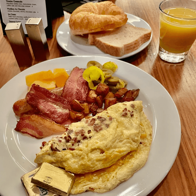 Lox Omelet and Nova Lox Plate for Breakfast