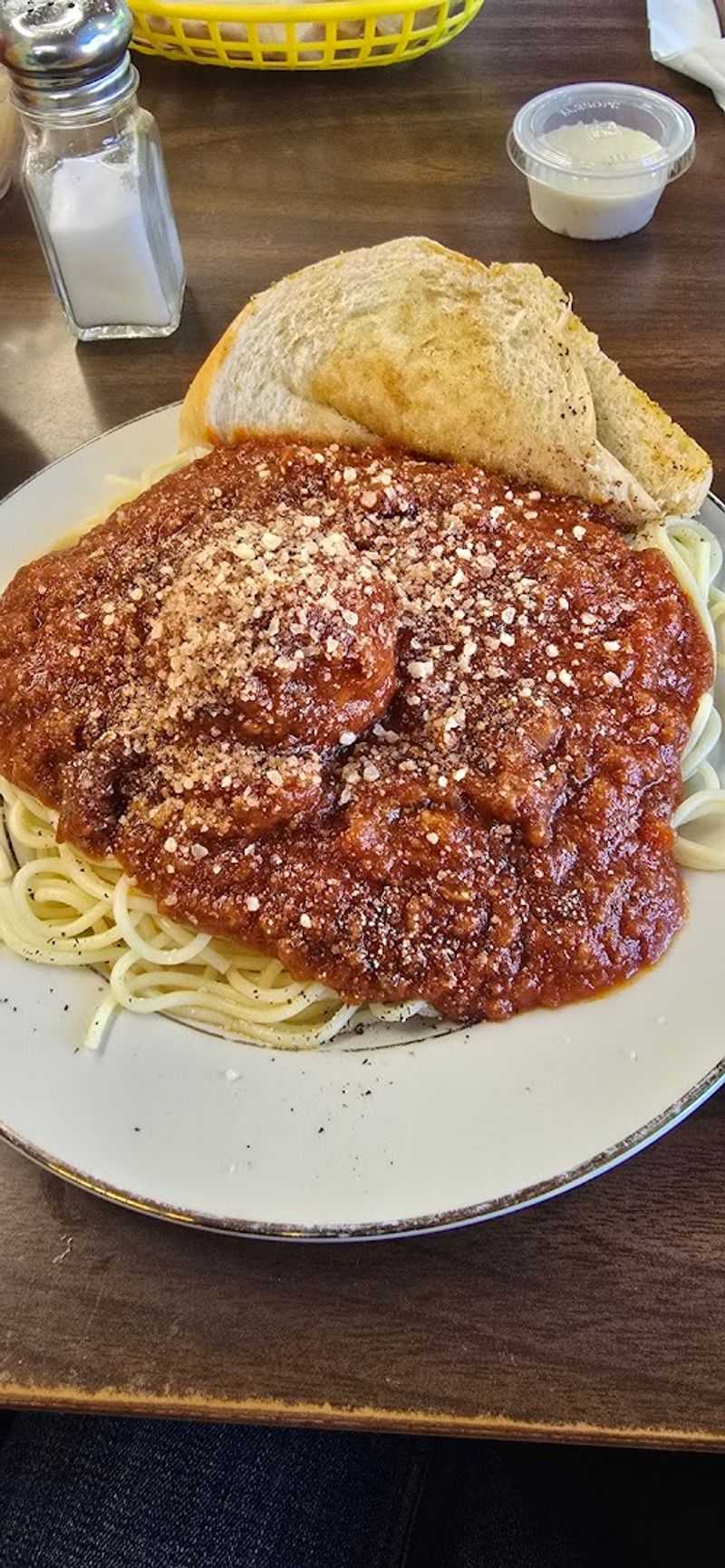 Meatballs and Spaghetti Portions Big Enough to Share
