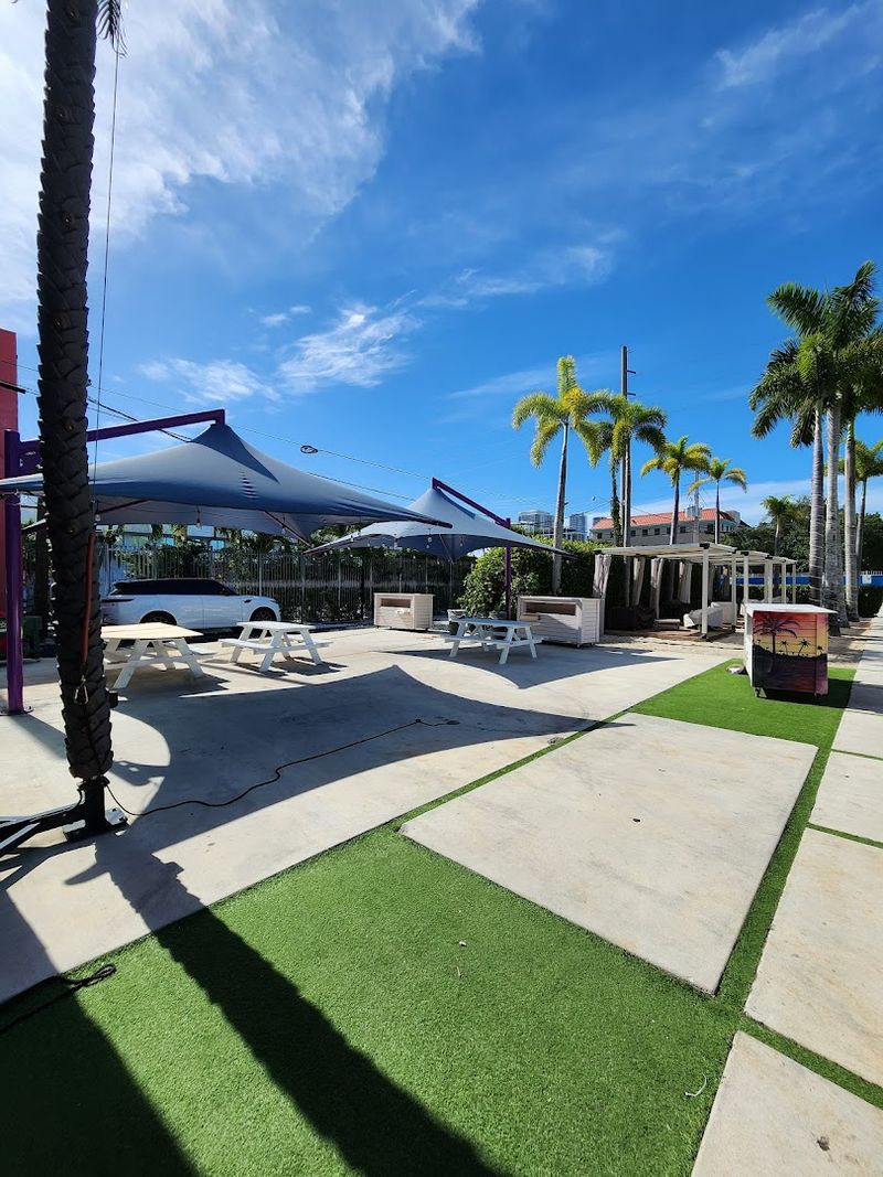 Outdoor Chill Zone With Sandy Lounge Areas Outdoor Chill Zone With Sandy Lounge Areas